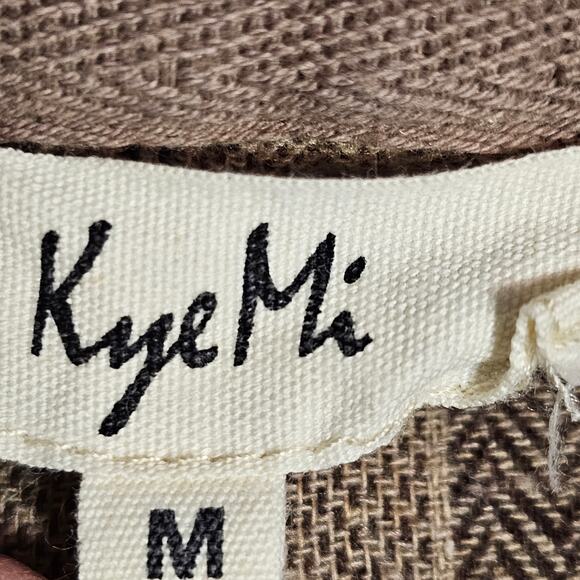 KyeMi Hippie Boho V-Neck Hoodie - Brown Striped Pullover, Women's Size M - Picture 4 of 6